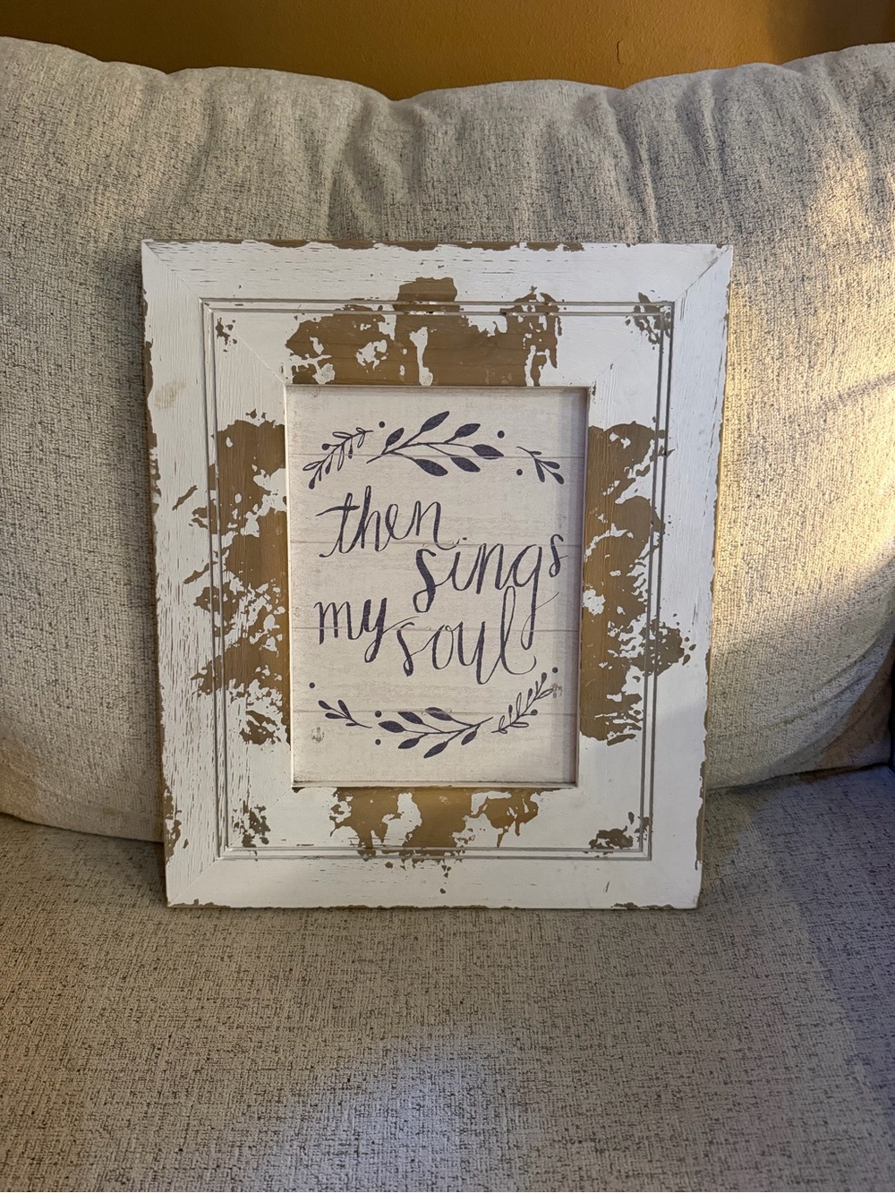 Hobby Lobby White and Gold Rustic Framed Wall Art